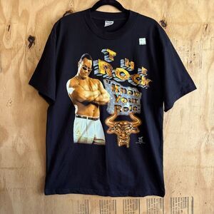 Vintage 1998 WWF‎ The Rock Know Your Role Cotton T Shirt Sz L